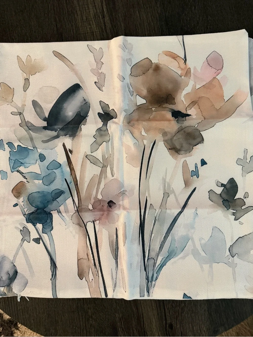 Watercolor Floral Throw Pillow Covers - Soft Neutrals Set of 6